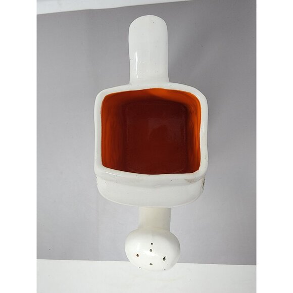 Vintage Hand Painted Ceramic Owl Watering Can Planter Vase Ceramic By Nell‎ - Picture 5 of 10